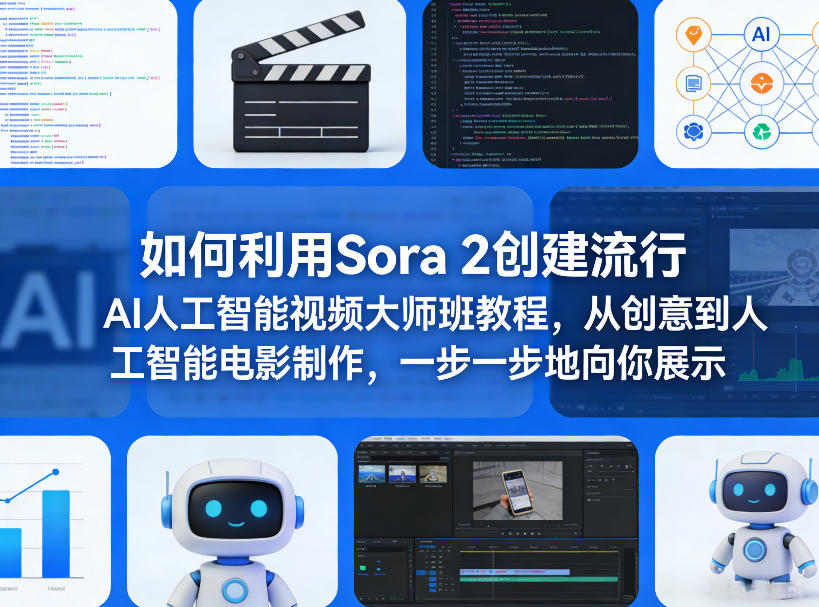 如何利用Sora 2创建流行AI人工智能视频大师班教程，从创意到人工智能电影制作，一步一步地向你展示-泡泡网创