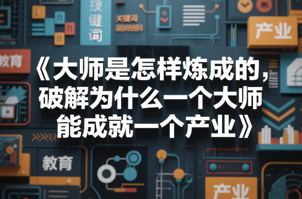 大师是怎样炼成的，破解为什么一个大师，能成就一个产业【电子书】-泡泡网创