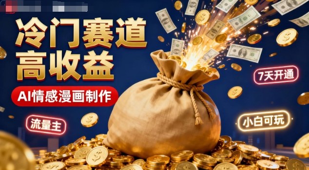公众号冷门赛道，用AI做情感漫画，7天开通流量主，操作简单，小白可玩-泡泡网创