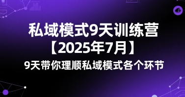 私域模式9天训练营【2025年7月】​9天带你理顺私域模式各个环节-泡泡网创