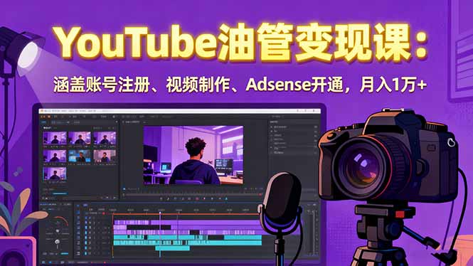 2025YouTube油管变现课：涵盖账号注册、视频制作、Adsense开通，月入1万+-泡泡网创