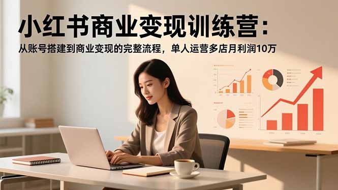 小红书商业变现训练营：从账号搭建到商业变现的完整流程，单人运营多店月利润10万-泡泡网创