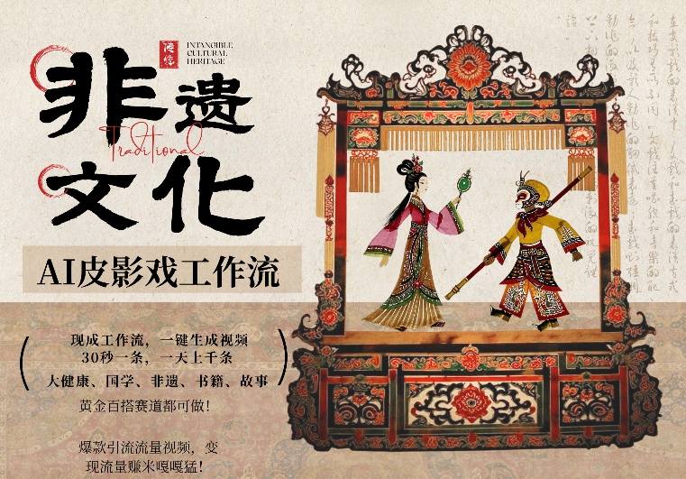 AI一键生成民俗文化非遗皮影戏视频，一刀不剪无需剪辑，30S一条，一天上百条，流量财富嘎嘎猛-泡泡网创