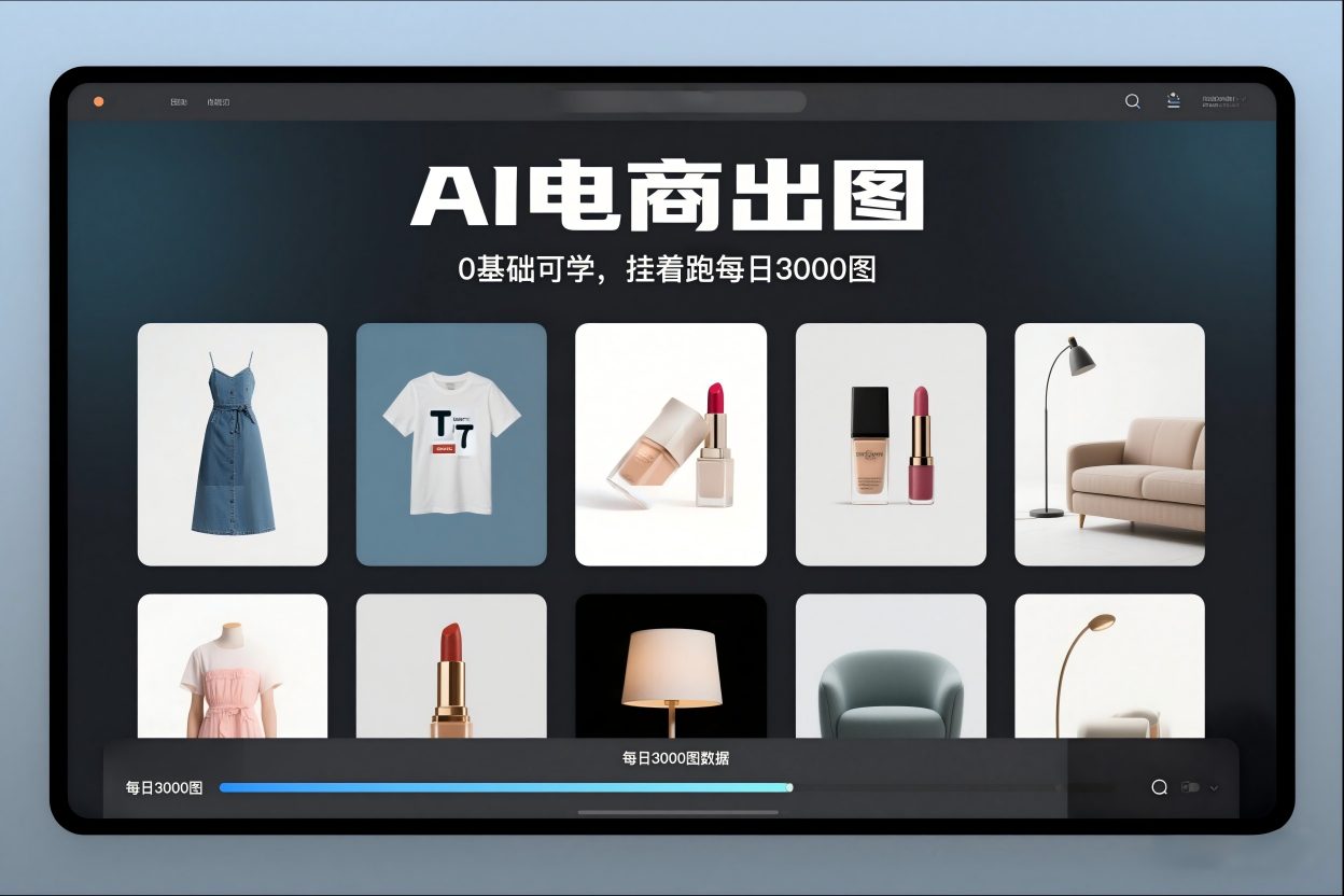 AI电商出图，0基础可学，挂着跑每日3000图-泡泡网创