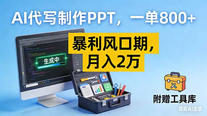 AI代写制作PPT，一单800+， 暴利风口期，月入2万【附工具】-泡泡网创