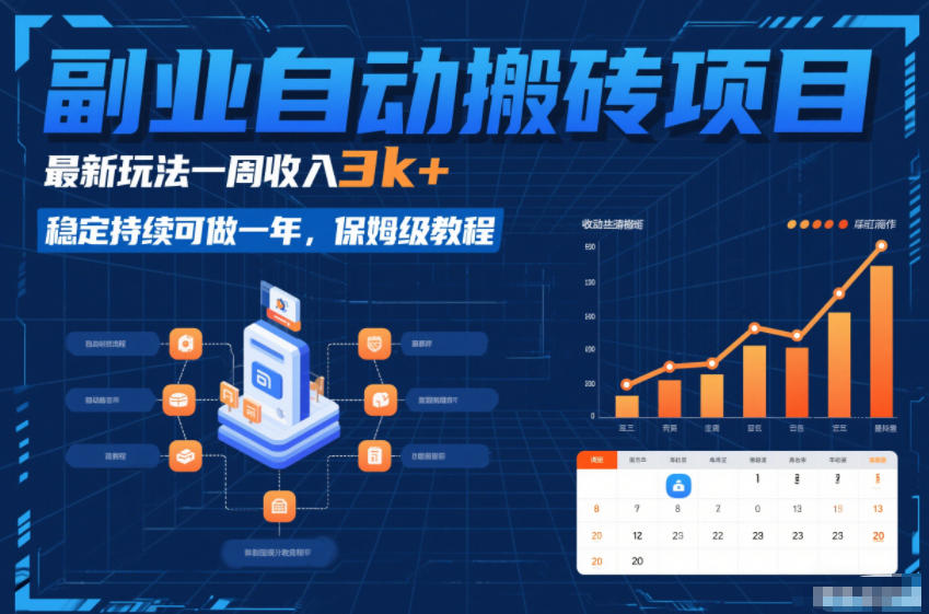副业自动搬砖项目，最新玩法一周收入3k+，稳定持续可做一年，保姆级教程【揭秘】-泡泡网创