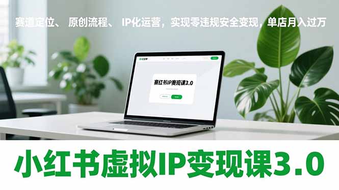 小红书虚拟IP变现课3.0，赛道定位、原创流程、IP化运营，实现零违规安全变现，单店月入过万-泡泡网创