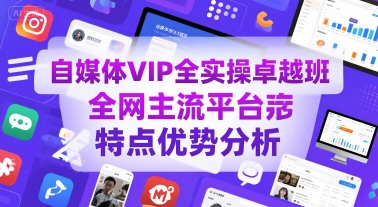 自媒体VIP全实操卓越班，全网主流平台特点优势分析-泡泡网创
