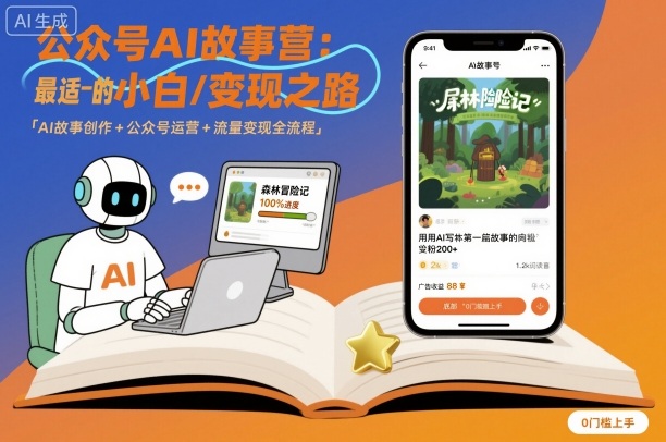 公众号ai故事营，最适合小白的自媒体变现之路-泡泡网创