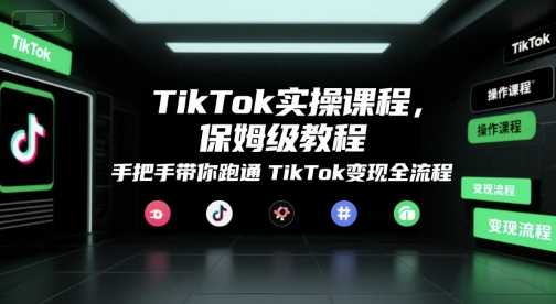TikTok实操课程，保姆级教程，手把手带你跑通TikTok变现全流程-泡泡网创