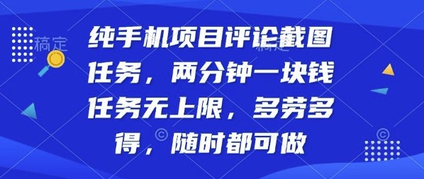 纯手机项目评论截图任务，两分钟一块钱多劳多得，随时随地都能做【揭秘】-泡泡网创