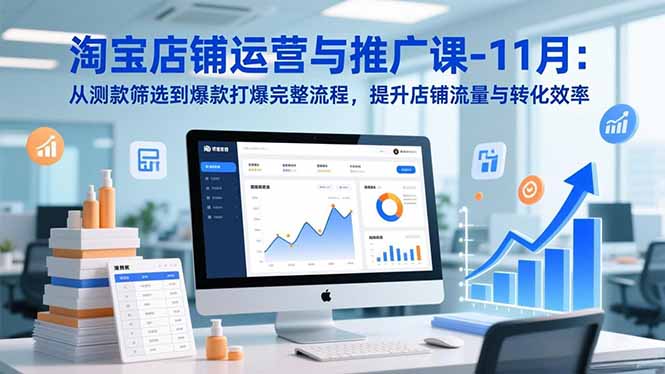 淘宝店铺运营与推广课-11月：从测款筛选到爆款打爆完整流程，提升店铺流量与转化效率-泡泡网创