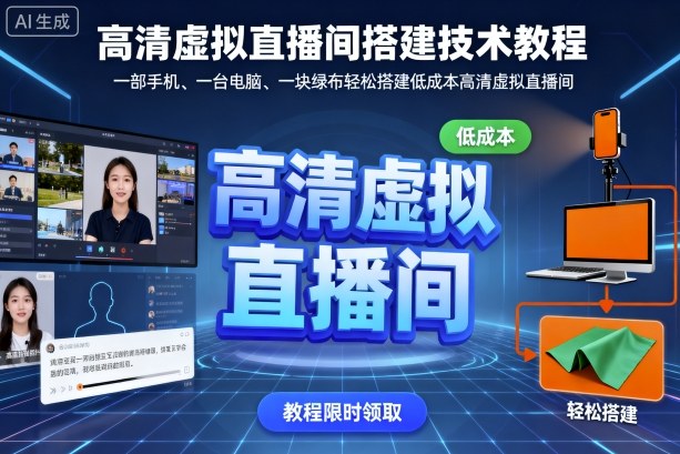 高清虚拟直播间搭建技术教程，一部手机、一台电脑、一块绿布轻松搭建低成本高清虚拟直播间-泡泡网创