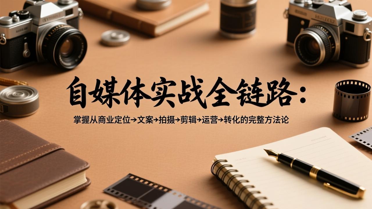 自媒体实战全链路：掌握从商业定位→文案→拍摄→剪辑→运营→转化的完整方法论-泡泡网创