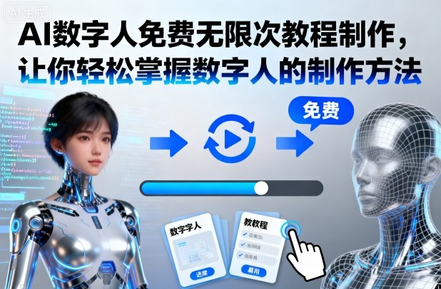 AI数字人免费无限次教程制作，让你轻松掌握数字人的制作方法-泡泡网创