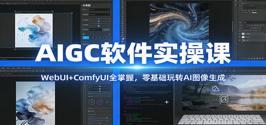 AIGC软件实操课：WebUI+ComfyUI全掌握，零基础玩转AI图像生成-泡泡网创