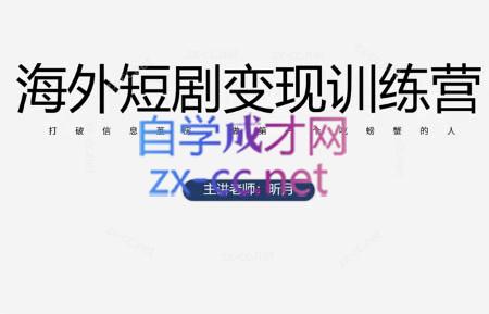 昕月老师·海外短剧变现训练营-泡泡网创