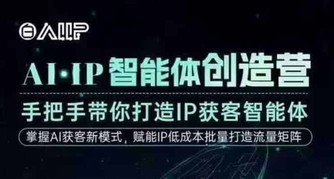 AI·IP智能体创造营，手把手带你打造IP获客智能体，高成交创始人IP课-泡泡网创