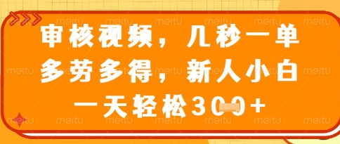 视频审核员，几秒一单，不限时间，不限地点，多做多得，新人小白一天轻松几张+【揭秘】-泡泡网创