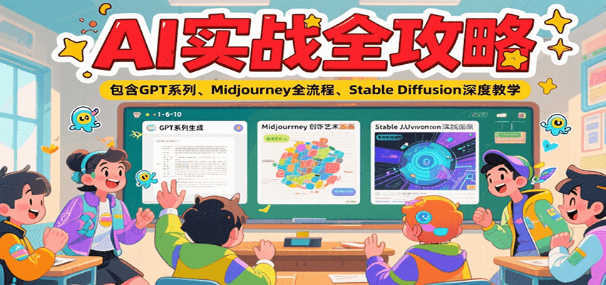 AI实战全攻略，包含GPT系列、Midjourney全流程、Stable Diffusion深度教学-泡泡网创