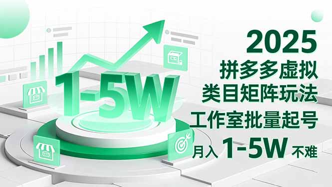 2025 拼多多虚拟类目矩阵玩法，工作室批量起号，月入 1-5W 不难-泡泡网创