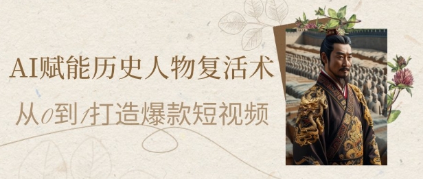 AI赋能历史人物复活术：从0到1打造爆款短视频，7天涨粉10W，小白也能月入过1W-泡泡网创
