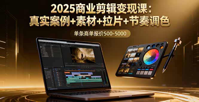 2025商业剪辑变现课：真实案例+素材+拉片+节奏调色，单条商单报价500-5000-泡泡网创