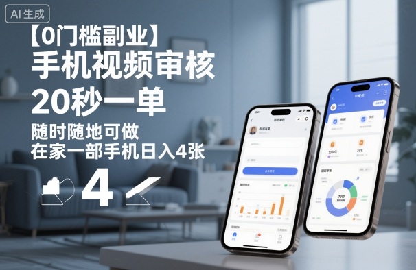 【0门槛副业】手机视频审核，20秒一单，随时随地可做，在家一部手机日入4张【揭秘】-泡泡网创