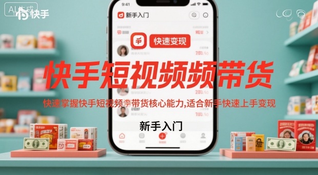 快手短视频带货，快速掌握快手短视频带货核心能力，适合新手快速上手变现-泡泡网创