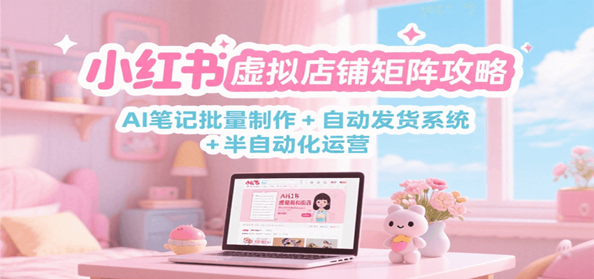小红书虚拟店铺矩阵攻略：AI笔记批量制作 + 自动发货系统 + 半自动化运营-泡泡网创