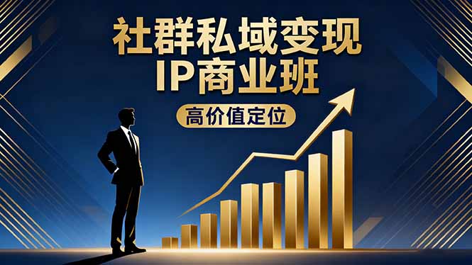 社群私域变现IP商业班，高价值定位,精准引流,私聊成交，实践年盈利破百万-泡泡网创