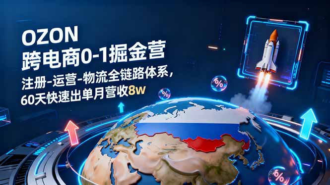 OZON跨境电商0-1掘金营：注册-运营-物流全链路体系，60天快速出单月营收8w-泡泡网创
