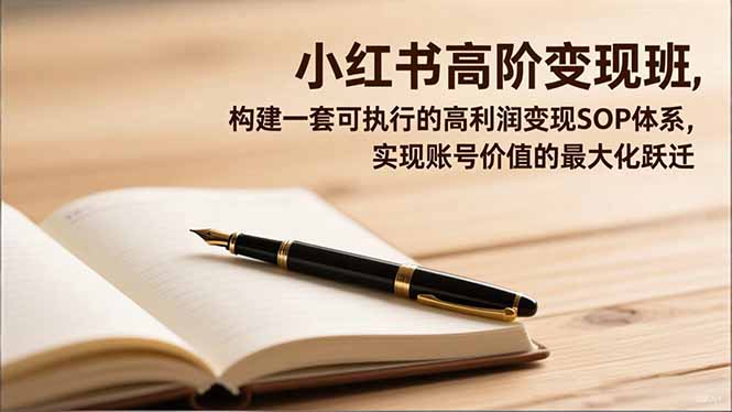 小红书高阶变现班，构建一套可执行的高利润变现SOP体系，实现账号价值的最大化跃迁-泡泡网创