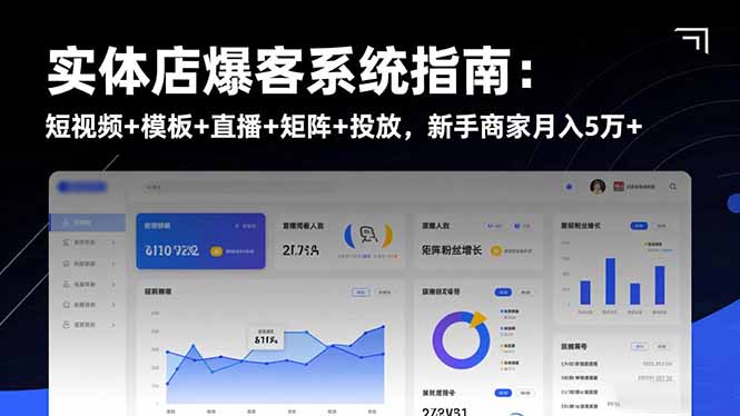 实体店爆客系统指南：短视频+模板+直播+矩阵+投放，新手商家月入5万+-泡泡网创