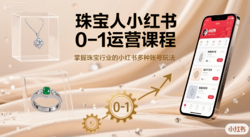 珠宝人小红书0-1运营课程，掌握珠宝行业的小红书多种账号玩法-泡泡网创