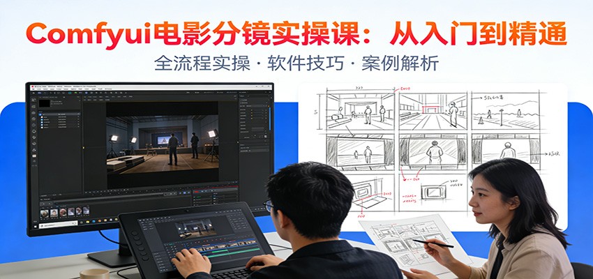 ComfyUI电影分镜实操课：分镜一致性，全流程AI视频制作，零基础也能做专业分镜-泡泡网创