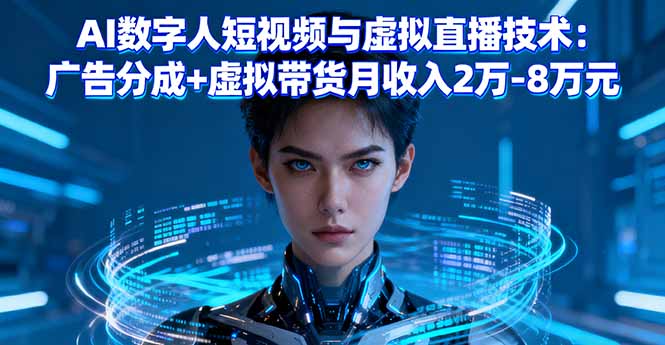 AI数字人短视频与虚拟直播技术：广告分成+虚拟带货月收入2万-8万元-泡泡网创