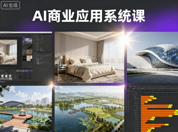 AI商业应用系统课，室内-软装-建筑-景观，智能设计+效果图+动画画实战-泡泡网创
