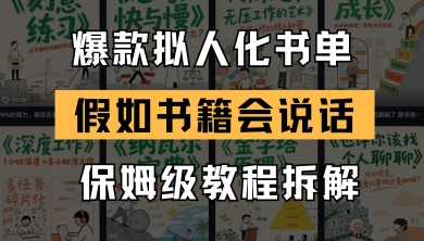 最新爆款拟人化书单玩法，假如书籍会说话，保姆级教程-泡泡网创
