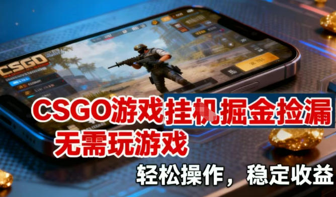 CSGO游戏挂G掘金捡漏，不需要玩游戏，操作简单，收益稳定【揭秘】-泡泡网创