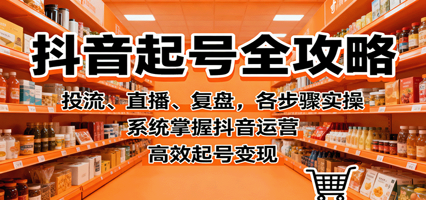 抖音起号全攻略，投流、直播、复盘，各步骤实操，系统掌握抖音运营，高效起号变现-泡泡网创