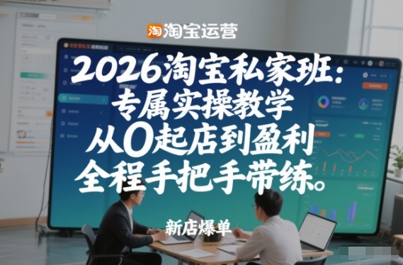 2026淘宝私家班：专属实操教学，从0起店到盈利，全程手把手带练(更新26年2月)-泡泡网创