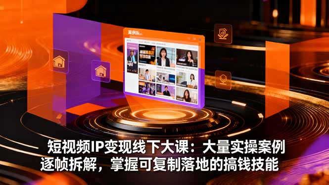 短视频IP变现线下大课：大量实操案例逐帧拆解，掌握可复制落地的搞钱技能-泡泡网创