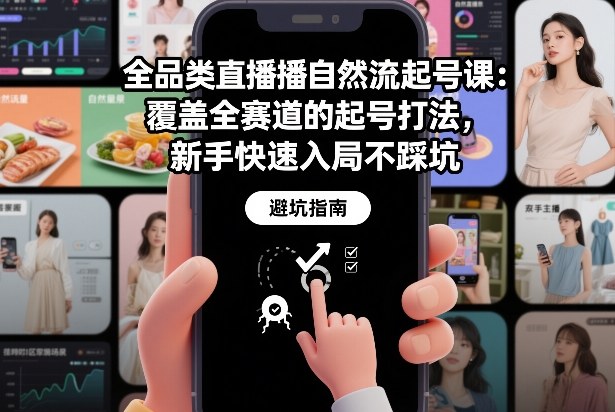 全品类直播自然流起号课：覆盖全赛道的起号打法，新手快速入局不踩坑-泡泡网创