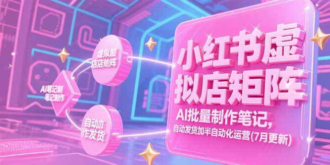 小红书虚拟店矩阵，AI批量制作笔记，自动发货加半自动化运营(7月更新-泡泡网创