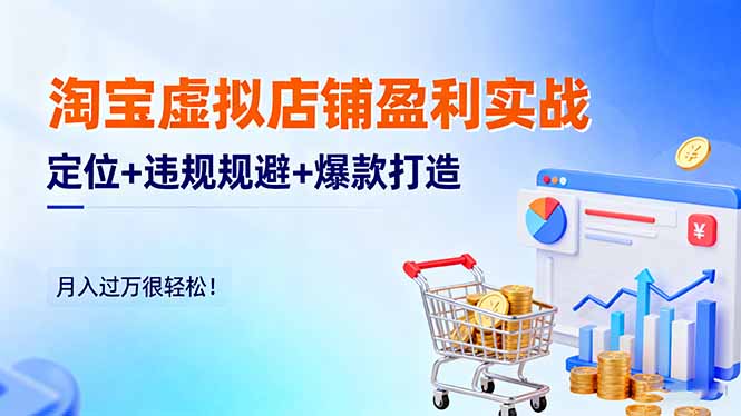 淘宝虚拟店铺盈利实战：定位+违规规避+爆款打造，月入过万很轻松！-泡泡网创