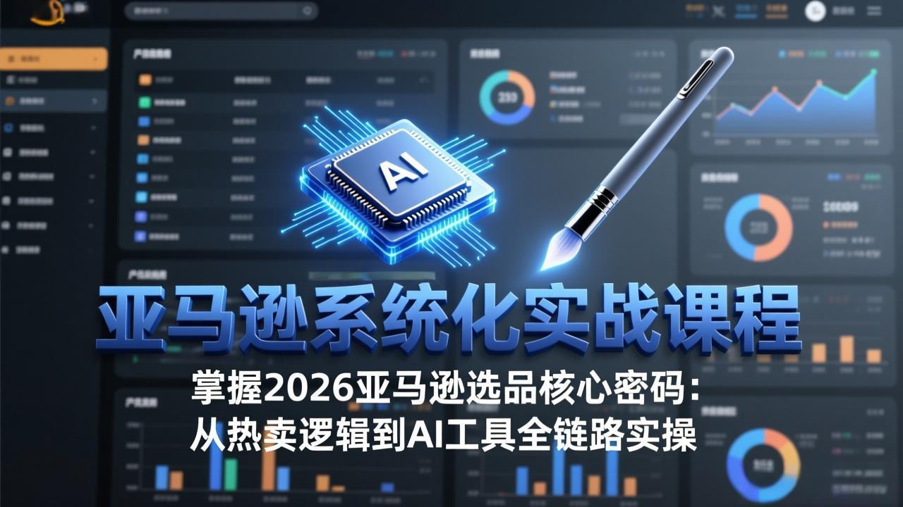 亚马逊系统化实战课-更新3月：2026最新选品方法论，从热卖原因分析到AI作图，提升选品成功率-泡泡网创
