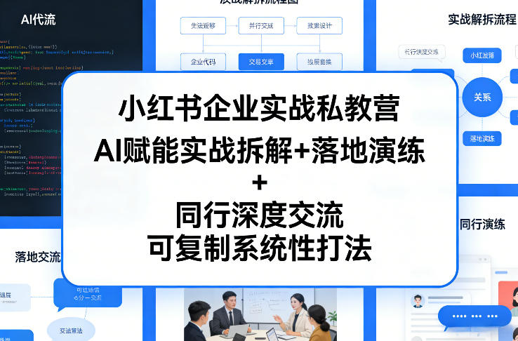 小红书企业实战私教营，AI赋能实战拆解+落地演练+同行深度交流，可复制系统性打法-泡泡网创