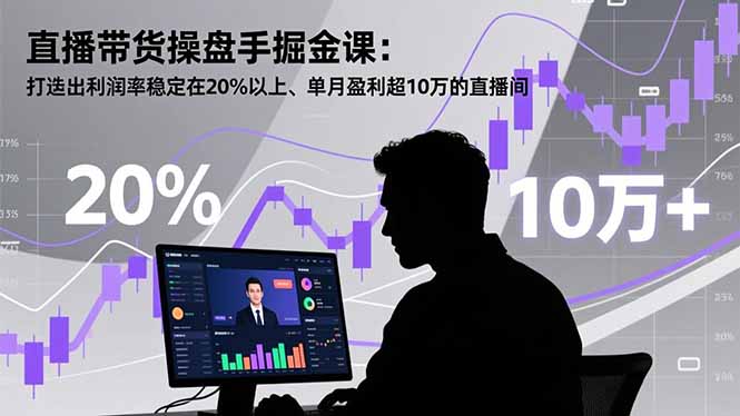 直播带货操盘手掘金课：打造出利润率稳定在20%以上、单月盈利超10万的直播间-泡泡网创