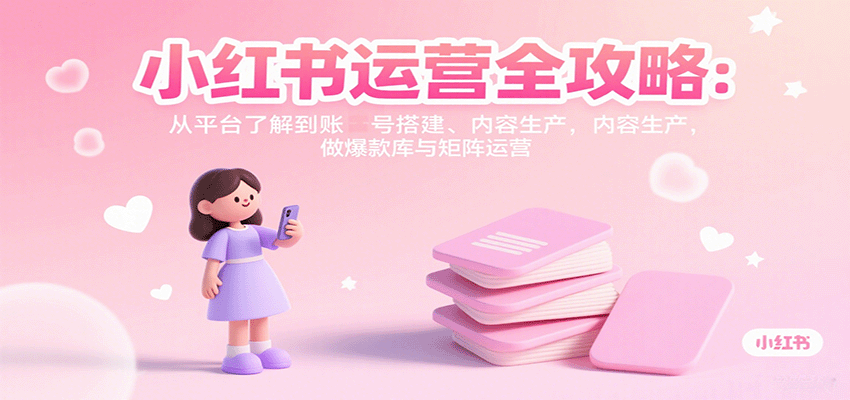 小红书运营全攻略：从平台了解到账号搭建、内容生产，做爆款库与矩阵运营-泡泡网创